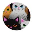 thumbnail image 2 of JEUXUS  Round Fitted Tablecloth Cute Colorful Cats Round Table Cover with Elastic Edged,Wipeable Table Cloth for Indoor Outdoor Picnic Patio Fits Tables up to Diameter Round Tables, 2 of 7