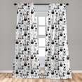 thumbnail image 5 of Ambesonne Scandinavian Curtains, Longboats Viking Folk, Pair of 28"x84", Black Pale Blue Grey, 5 of 5