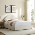 thumbnail image 2 of Platform Bed Frame, Full Size, Ivory White, Fabric, Bedroom, Modern Contemporary HB36781, 2 of 9