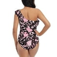 thumbnail image 5 of Honeii Daisies Flowers for women's one-piece swimsuit featuring a chic one-shoulder design experience elegance and style in the water-Large, 5 of 6
