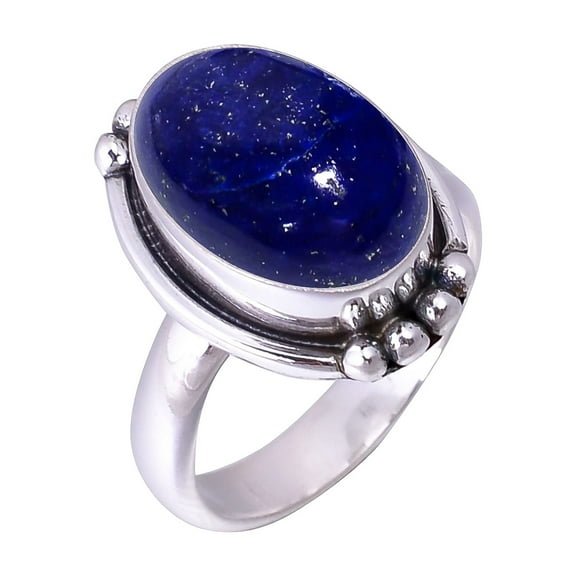 Natural Lapis Lazuli - Afghanistan 925 Sterling Silver Ring, Adjustable Ring, Silver Jewelry Ring, Blue Ring, Oval Ring, Dainty Ring, Handmade Ring, G