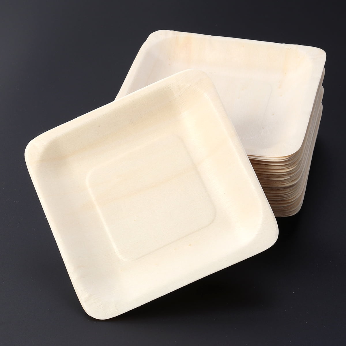 50 Pcs Paper Plate Wedding Decor Wooden Plate Birthday Party Plates Outdoor Decor Tableware