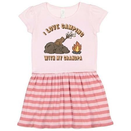 

Inktastic I Love Camping With My Grandpa Gift Toddler Girl Dress