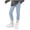 Blue, variant on Girls Cotton Leggings Summer Stretchy Tight Pants Elastic Waist Thin Breathable Footless Pants