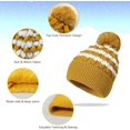 thumbnail image 4 of Gorro de invierno de punto elástico para mujer, color amarillo, forro polar grueso para calidez, comodidad y gorro de lana suave para esquiar y montar a caballo, 4 of 5