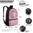 thumbnail image 5 of HUIACONG Pink Floral Axolotl Backpack for Daily School Use Multi Compartment Wear‑Resistant Large Capacity for Elementary Middle School Kids, 5 of 6