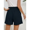 thumbnail image 7 of Chiclily Women's Shorts High Waist Drawstring Shorts Summer Loose Beach Shorts with Pockets, Navy Blue M, 7 of 7
