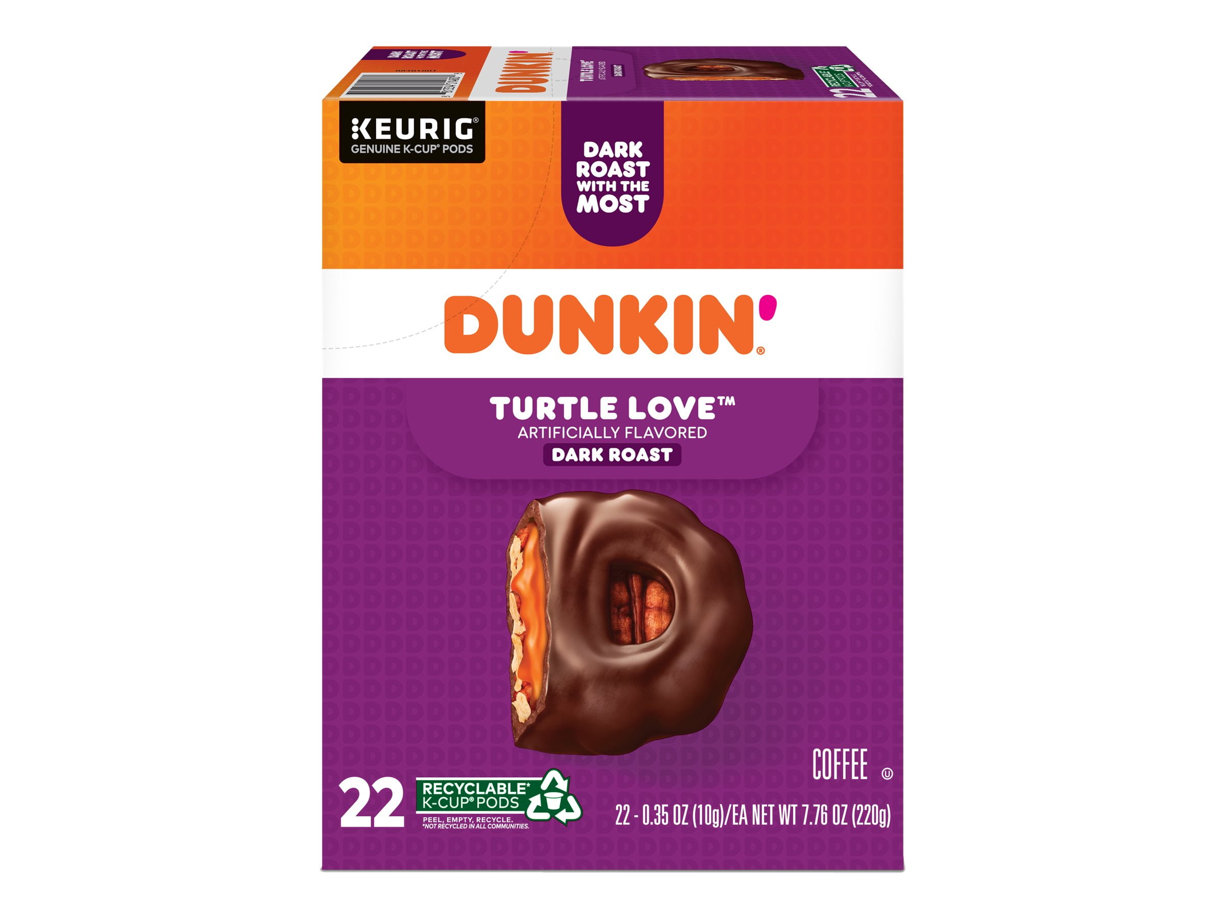 Dunkin' Turtle Love - Coffee pod - 22 pcs. - 100% arabica - 7.8 oz
