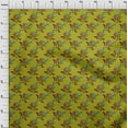 thumbnail image 3 of oneOone Georgette Viscose Fabric Leaves|Bird & Floral Block Printed Fabric 1 Yard 42 Inch Wide, 3 of 4