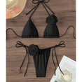 thumbnail image 2 of Traje baño sexy sin espalda para mujer Trajes baño color sólido Traje baño piezas, 2 of 5