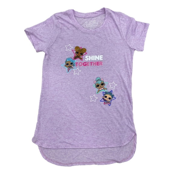LOL Surprise! Girls Purple Speckle Short Sleeve T-Shirt Tee X-Large (14-16)