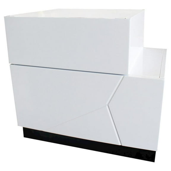 Best Master Poplar Wood Right-Facing Bedroom Nightstand in White/Black