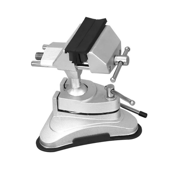 Bench Base Table Top Vise with Suction Cup Base Aluminum Alloy 360 Degree Rotate