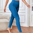 thumbnail image 2 of LNWUY Butt Lifting Workout Leggings for Women Tummy Control High Waisted Seamless No Front Seam Gym Yoga Pants Blue S, 2 of 5