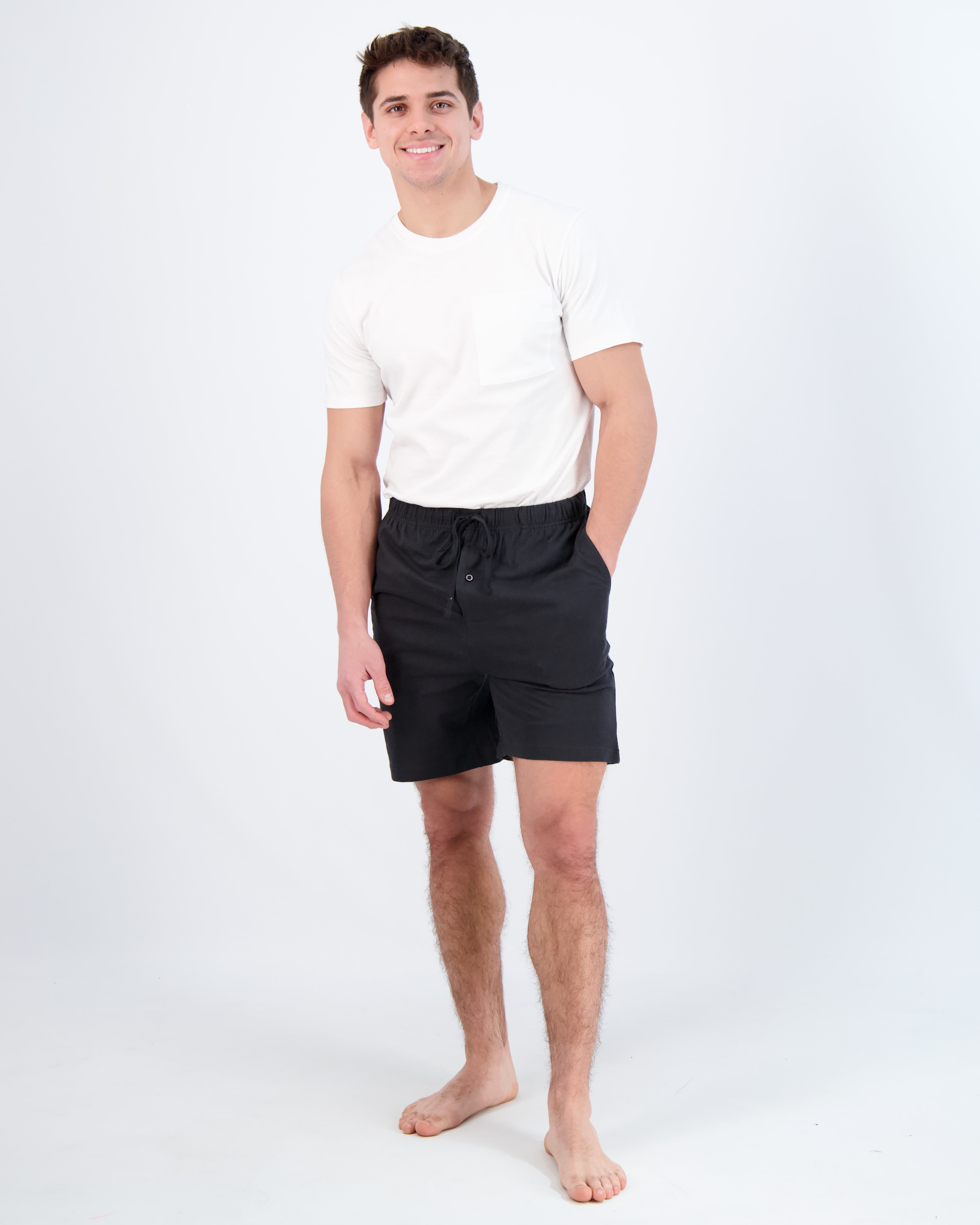 Real Essentials Men's 4-Pack Cotton Sleep Shorts, Sizes S-2XL