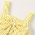 thumbnail image 4 of Sopiago Baby Girl Clothes Summer Outfits for Toddler Girls Stripe Sleeveless Bowknot Tank Top Shorts Set Cute Baby Girls' Clothing (Yellow,9-12 Months), 4 of 7