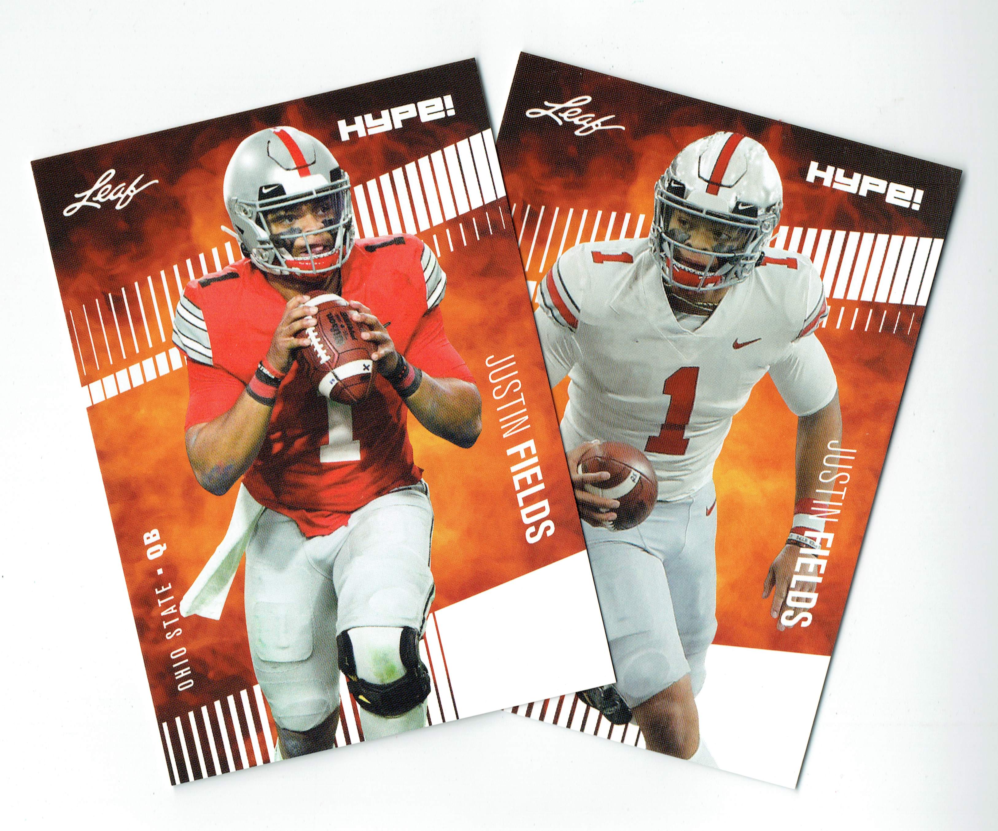 2) Mint Rookie Card Lot Justin Fields 2021 Leaf HYPE #50 Only 5000 Made