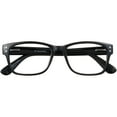 thumbnail image 3 of M+ Men's Scratch Resistant Oliver +2.00 Square Reading Glasses with Case, Black, 3 of 5