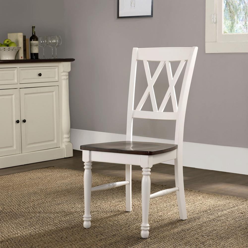 Crosley Furniture Shelby Traditional Wood X-Back Dining Room Chairs Set of 2, Kitchen Chair