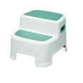 thumbnail image 2 of Double up Toddlers Step Stool Step Stool Stable Multifunctional Wide Step Two Step Stool for Kids, Toilet Stool for Bedroom, lake green, 2 of 8
