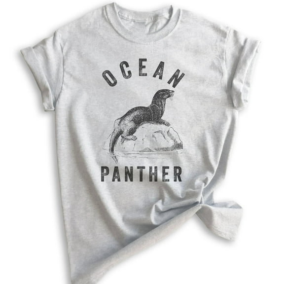 Ocean Panther Seal Shirt, Unisex Women's Men's Shirt, Seal Shirt, Funny Animal Shirt, Heather Ash, Medium