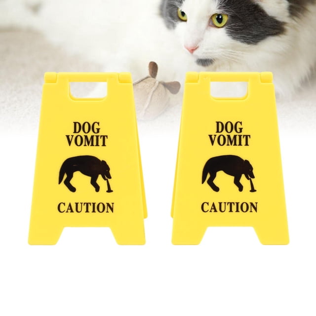 6PCS Dog Vomit Caution Sign Funny Pet Vomit Warning Eye Catching Decoration for Home Office