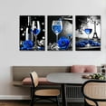 thumbnail image 2 of 3 Pcs Kitchen Canvas Art Love Eat Drink Picture Wall Decor Framed Fork Knife Coffee Wine Painting Black and Red Prints Dining Room Restaurant Bar Ready to Hang(Kitchen-10,11.00"x14.00"x3P), 2 of 6