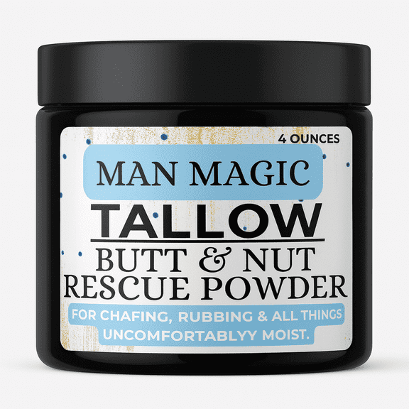 Man Magic: Butt & Nut Powder- The Dry, Silky, Stay-Fresh Superhero-For Chafing, Rubbing & All Things Uncomfortably Moist.