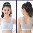 thumbnail image 5 of GYRATEDREAM Girl' s Sleeveless Tank Top, Girls Sports Training Bras Seamless Stretchy Crop Racerback Undershirt Bra UV Protective Fabric UPF 50+ for, 5 of 7