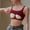 Wine, variant on Padded Tank Tops For Women Sevevn Fashion Women's Summer Casual Solid Color Strap U-shaped Camisoles Bra Tank Tops For Women