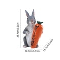 thumbnail image 2 of Easter Bunny Statue Outdoor Garden Decor, Resin Rabbit Figurine For Lawn Patio Porch Spring Holiday Display, Gray Rabbit Sculpture For Yard Decorations, 2 of 6