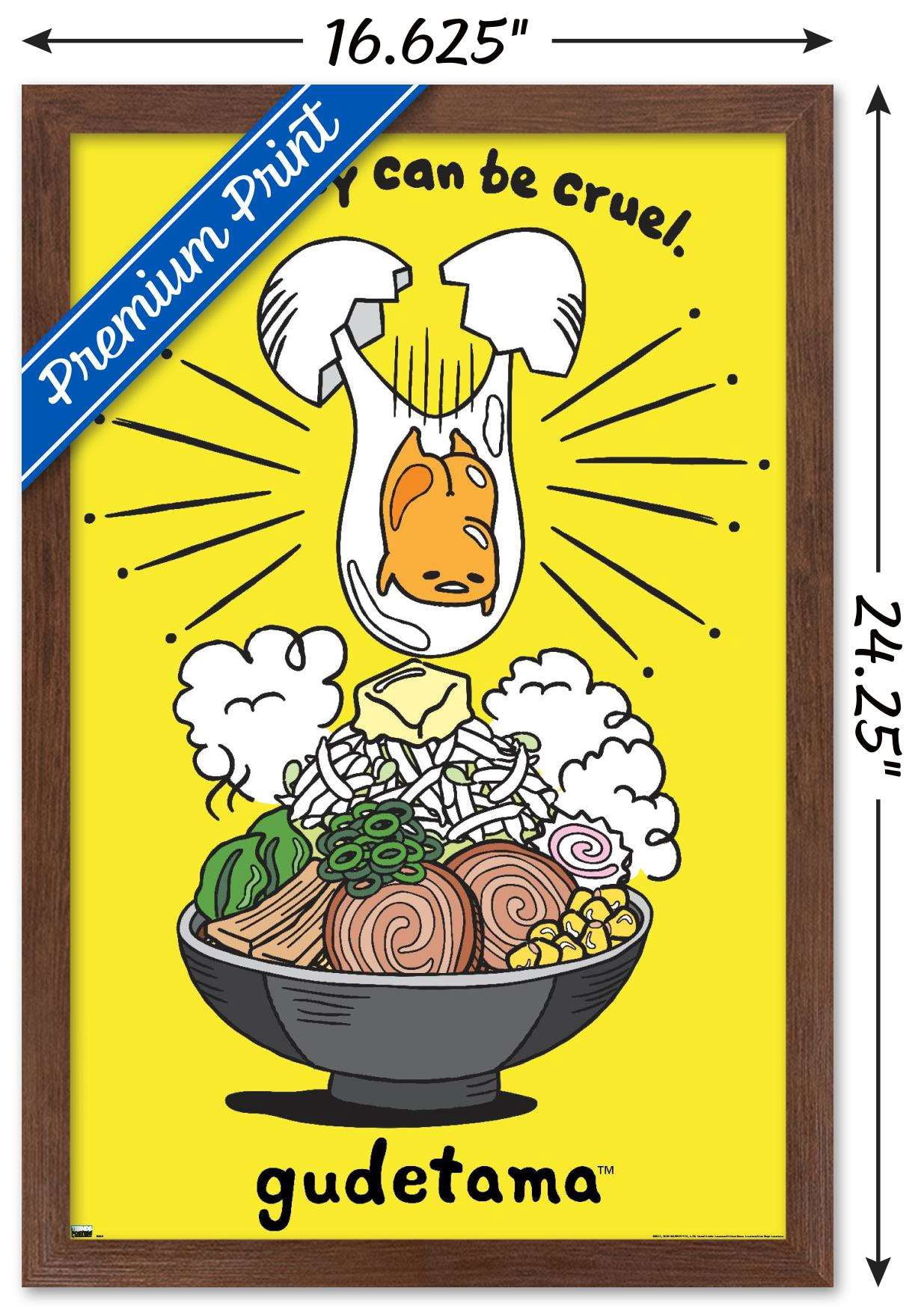 Gudetama - GraVity Wall Poster, 14.725" x 22.375", Framed