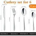 thumbnail image 2 of 24 Piece Silverware Set, Stainless Steel Knife Fork Spoon Set, Mirror Polished Cutlery Set Service for 6, Flatware Set Tableware Utensil Set for Home Restaurant Party (Dishwasher Safe), 2 of 8