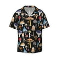 thumbnail image 3 of Goofa Mushrooms and Autumn Leaves Printed Men's Casual Short-sleeved Shirt,Lightweight Breathable Button-down,Summer Casual men's top,Versatile Fashion shirt-XX-Large, 3 of 7