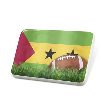 Porcelein Pin Football with Flag Sao Tome and Principe Lapel Badge – NEONBLOND