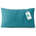 thumbnail image 1 of 2 fundas de almohada Bedsure, tamaño king, microfibra cepillada, color verde azulado, 1 of 8