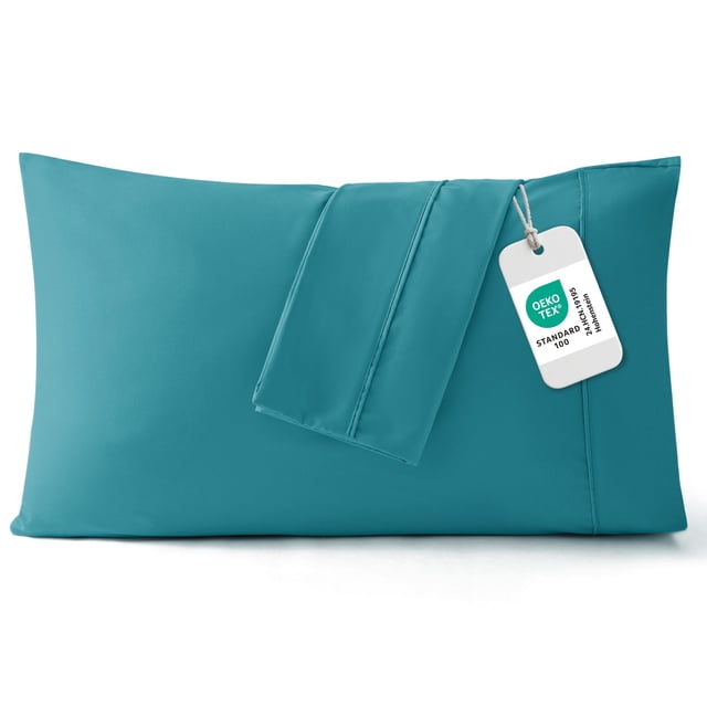 2 fundas de almohada Bedsure, tamaño king, microfibra cepillada, color verde azulado