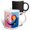 Multicolor, variant on 3drose, Colorful Round Abstract Geometrical Shapes. Elegant Cool Artsy Gift, 11oz Two-tone Green Mug