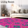 thumbnail image 2 of ODIKA 8'x10' Machine Washable Non-Slip Area Rug, Festive Carnival Numbers Letters With Abstract Confetti Layout High Traffic Rug, Pink, 688135, 2 of 7