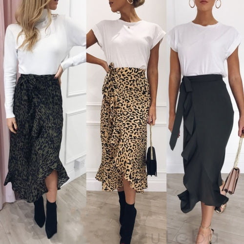 long skirt leopard print