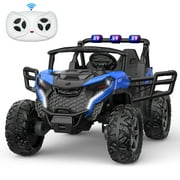 TOKTOO 24 Volt Ride on Toy for Big Kids, 24V Ride Ons with 4 Power EVA Wheels, 24V 2 Seater Battery Powered Ride on UTV Car, 4WD, 800W, 5.1 Mph, Kid Electric Car with Remote Control, Aged 3-8Y, Blue