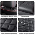 thumbnail image 6 of Fit for ACURA TL 2009 Seat Cover, Black and Red Trim Car Seat Covers, Leather Full Set of 5 Seats With Lumbar Support Beautify Interior, Upgrade the Car's Interior, 6 of 9