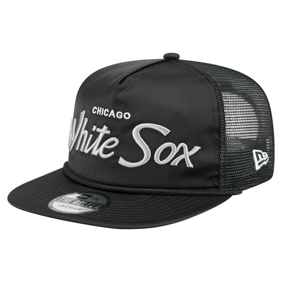 Men's New Era Black Chicago White Sox Retro Satin Script Golfer Adjustable Hat