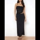 thumbnail image 4 of Conjunto de Dos Piezas para Mujer: Conjunto de Vacaciones de Verano, Sin Mangas, de Asimétrica, Top Corto y Faldas Largas. Negro S, 4 of 7