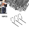 thumbnail image 3 of 100 Pcs 6in Silver Stainless Steel Vent Wrapped Metal Self Locking Cable Ties, 3 of 4