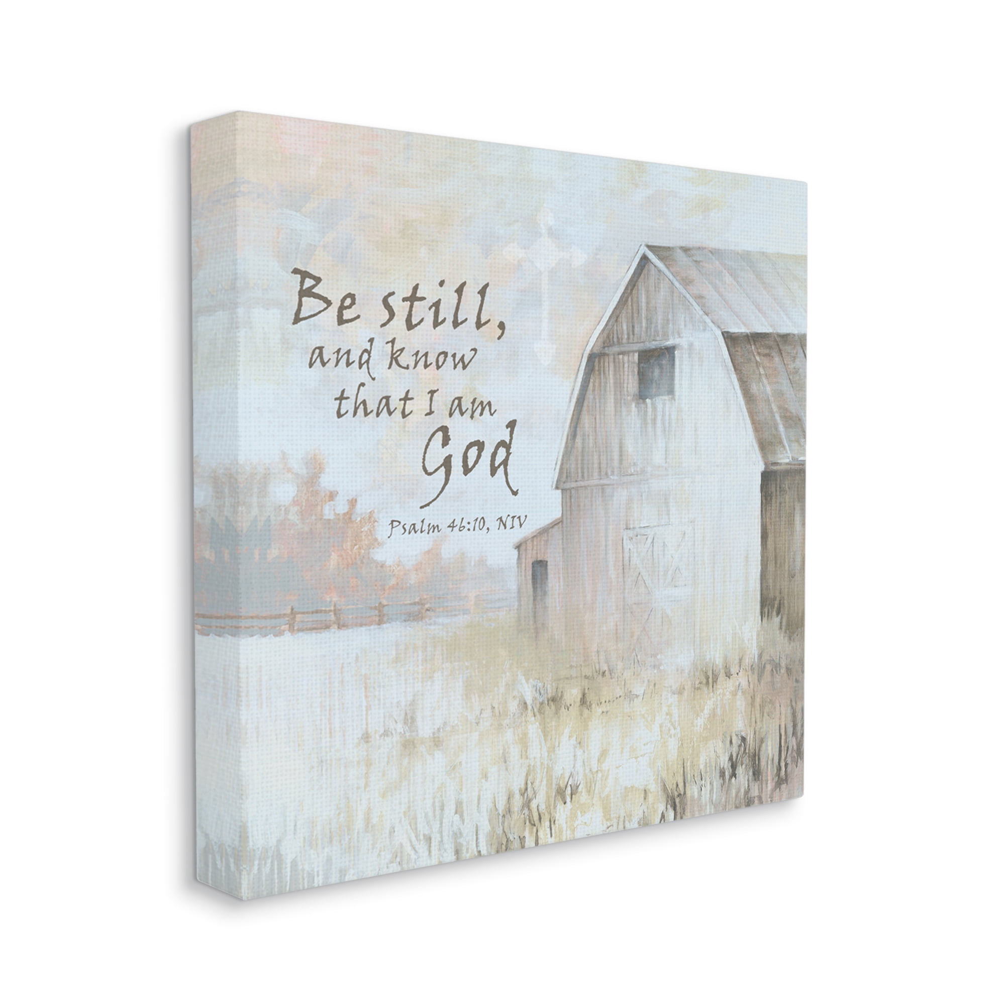 Stupell Industries Religious Psalm Verse Rural Country Barn Farmland Graphic Art Gallery Wrapped Canvas Print Wall Art, Design by White Ladder