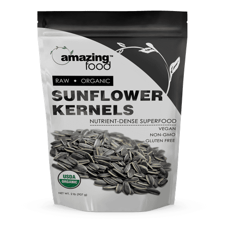 Amazing Food USDA Certified Sunflower Kernels Seeds 32 Oz Supplement | 31 Grams Per Serving | 29 Servings | Non-GMO | Gluten Free | Made in USA
