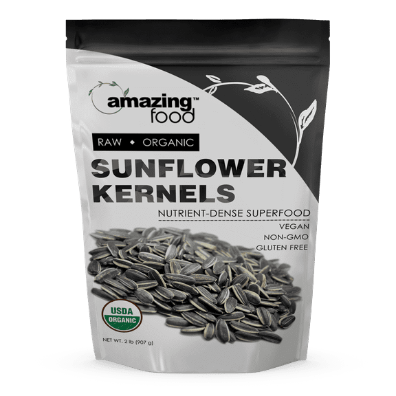 Amazing Food USDA Certified Sunflower Kernels Seeds 32 Oz Supplement | 31 Grams Per Serving | 29 Servings | Non-GMO | Gluten Free | Made in USA