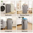 thumbnail image 4 of Softlife Folding & Detachable 100L Laundry Hamper with Lid and Bag Easy Mobility Laundry Basket with Handles and Side Pockets,Gray, 4 of 7