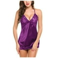 thumbnail image 2 of Kelon sous-Vêtements Intimes Liquidation Vente Lingerie en Nylon pour Femmes Lingerie Aguichant Érotique Maison Pyjama en Maille Nuisette à Bretelles Croisées Ensemble de Chemise de Nuit, 2 of 2